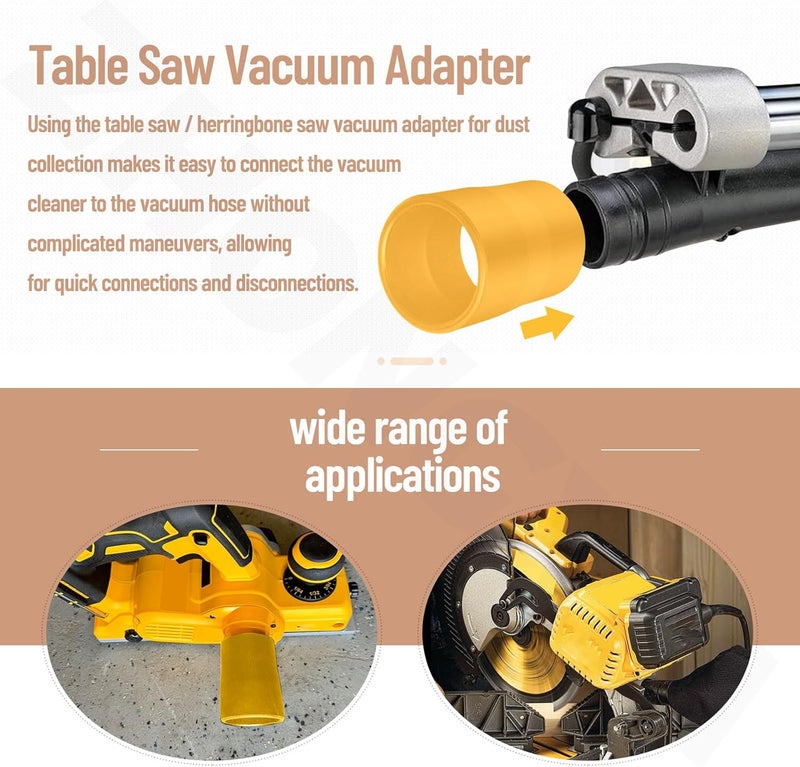 ZHONGXIA Miter Saw Vacuum Adapter Fits for Connecting 2 1/2" Outlet Connected to 1 7/8" Shop Vac Hose, for 3/5" Miter Saw Outlet to 1 7/8" Dust Collection Hose Dewalt DWE7491RS - Image 5
